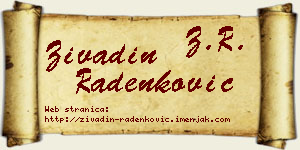 Živadin Radenković vizit kartica